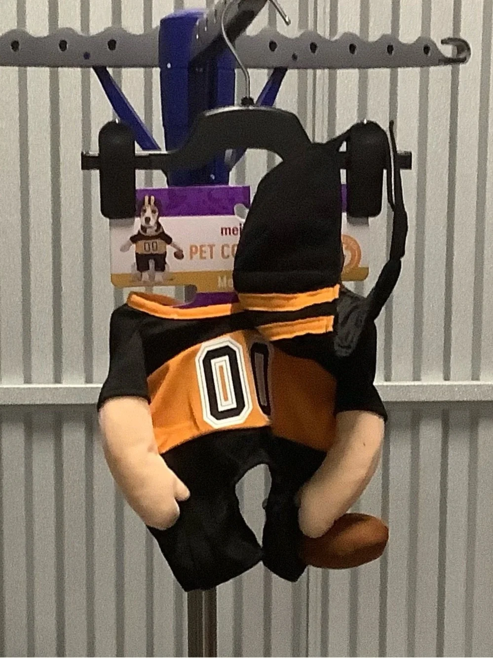 Black & Orange Sports Jersey Dog Costume with Hood and Number 00 size medium